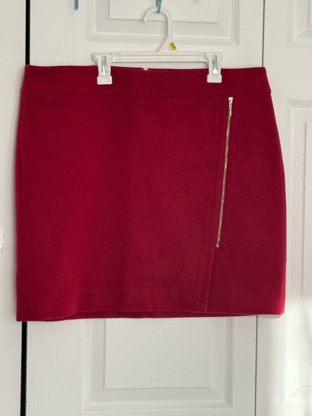 White House Black Market Red Mini Skirt with Side Zip